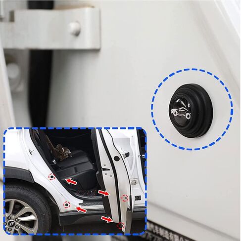 deemars 10 Pcs Car Door Shock Absorber, Car Door Shock Absorbing PVC Gaskets, Door Edge Guard Bumper Cushion, Car Door Soundproof Stickers-Collision Gasket Car Accessories Fit All Cars in Saudi Arabia