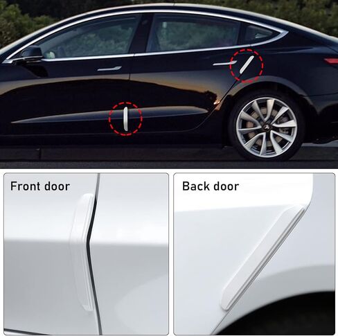 Compatible with Tesla Model 3 Door Edge Guards Protector,4 Pcs Black Car Door Anti-Collision Strips for Model 3 2017 2018 2019 2020 2021 2022 2023 Scratch Guard Model 3 Door Protector Strip in Kuwait