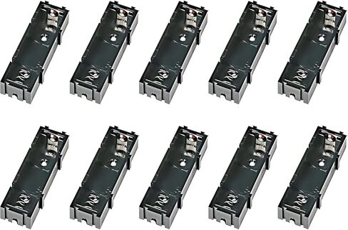 10-Pack AAA Battery Holder, Flexible 1-Slot, Interlockable Design, Customizable for Series & Parallel, Compact & Robust for DIY Projects, Black in Saudi Arabia