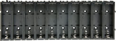 10-Pack AAA Battery Holder, Flexible 1-Slot, Interlockable Design, Customizable for Series & Parallel, Compact & Robust for DIY Projects, Black in Saudi Arabia