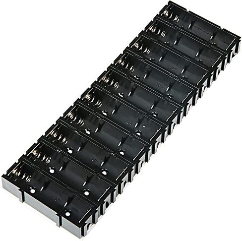 10-Pack AAA Battery Holder, Flexible 1-Slot, Interlockable Design, Customizable for Series & Parallel, Compact & Robust for DIY Projects, Black in Saudi Arabia