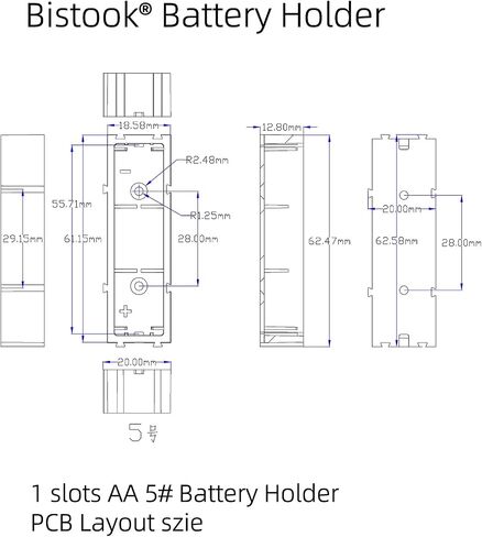 10-Pack AAA Battery Holder, Flexible 1-Slot, Interlockable Design, Customizable for Series & Parallel, Compact & Robust for DIY Projects, Black in Saudi Arabia