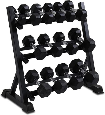 Dumbbell Rack, 3 Tier Dumbell Stand, Heavy Duty Weight Storage Rack for Home Gym Fitness, 1000lb Capacity in Saudi Arabia