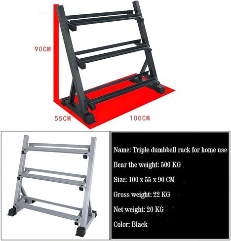 Dumbbell Rack, 3 Tier Dumbell Stand, Heavy Duty Weight Storage Rack for Home Gym Fitness, 1000lb Capacity in Saudi Arabia