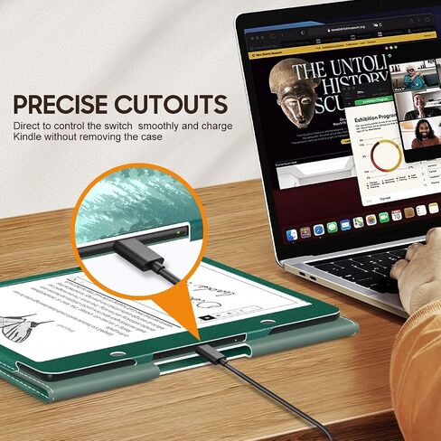 حافظة MoKo لجهاز Amazon Kindle Scribe 2022 الإصدار 10.2 بوصة، الجيل الأول، حافظة نحيفة من جلد البولي يوريثان مع خاصية الاستيقاظ/السكون التلقائي لقارئ Kindle Scribe الإلكتروني 2022، غابة خضراء in Kuwait