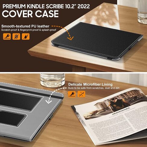 حافظة MoKo لجهاز Amazon Kindle Scribe 2022 الإصدار 10.2 بوصة، الجيل الأول، حافظة نحيفة من جلد البولي يوريثان مع خاصية الاستيقاظ/السكون التلقائي لقارئ Kindle Scribe الإلكتروني 2022، غابة خضراء in Kuwait