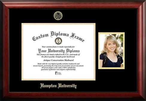 NCAA Hampton Pirates Unisex Hampton University 14 x 11 Inches Gold Embossed Diploma Frame with 5 x 7 Inches Portrait Gold Embossed Diploma Frame with 5 x 7 Inches Portrait Brown One Size in Saudi Arabia