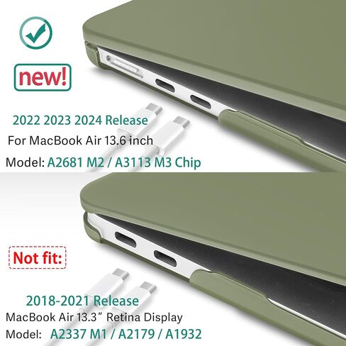 May Chen متوافق مع حافظة M3 MacBook Air 13.6 بوصة 2022 2023 2024 A3113 A2681 M2 Chip، حافظة بلاستيكية صلبة لجهاز MacBook Air 13.6 بوصة مع شاشة Retina سائلة تناسب معرف اللمس، لمعان شفاف in Kuwait