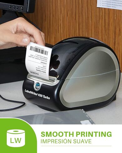 PHOMEMO - ملصقات باركود لعنوان بريدي 30252 LW متوافقة 1-1/8 بوصة × 3-1/2 بوصة بديلة لطابعات Rollo وDYMO Labelwriter 450 و4XL وZebra المكتبية، باللون الأبيض، [10 لفات/3500 ملصق] in Kuwait