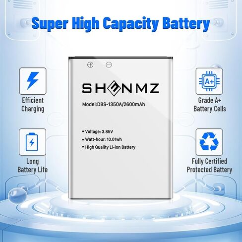 بطارية DBS-1350A، [محدثة] بطارية بديلة بقدرة 2600 مللي أمبير في الساعة فائقة السعة 0 دورة ليثيوم أيون DBS-1350A لهاتف Doro 7050/7060 / 7070/7441 للهاتف المحمول القابل للطي للمستهلك in Kuwait