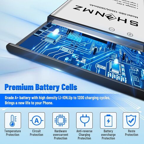 بطارية DBS-1350A، [محدثة] بطارية بديلة بقدرة 2600 مللي أمبير في الساعة فائقة السعة 0 دورة ليثيوم أيون DBS-1350A لهاتف Doro 7050/7060 / 7070/7441 للهاتف المحمول القابل للطي للمستهلك in Kuwait