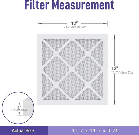 مرشحات هواء Maycold 12x12x1 كفاءة MERV 13 (6 عبوات)، إطار قابل لإعادة الاستخدام، يضمن الهواء النقي مع مرشحات HVAC المطوية، الحجم الفعلي: 11.7 بوصة × 11.7 بوصة × 0.75 بوصة in Saudi Arabia