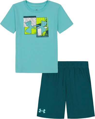 Under Armour baby-boys Short Sleeve Tee and Short Set, Lightweight and Breathable in Saudi Arabia