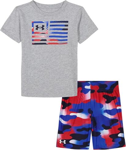 Under Armour baby-boys Short Sleeve Tee and Short Set, Lightweight and Breathable in Saudi Arabia