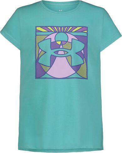Under Armour Girls' Outdoor Short Sleeve Tee, Stylish Crew Neckline, Logo & Printed Designs in Saudi Arabia