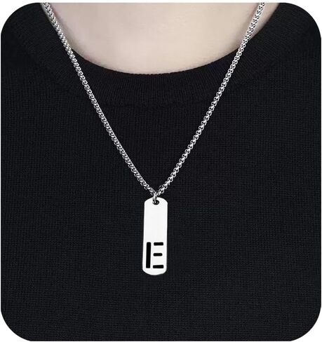 Initial Pendant Necklaces for Men | Stainless Steel Chain Letter Necklaces Meaningful Gifts for Men Him Boyfriend in Saudi Arabia