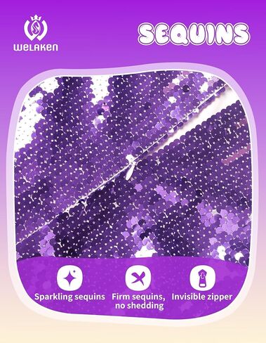 فستان WELAKEN للفتيات متدرج اللون مزين بالترتر وأكمام قصيرة منتفخة لامعة للحفلات المتدرجة in Kuwait