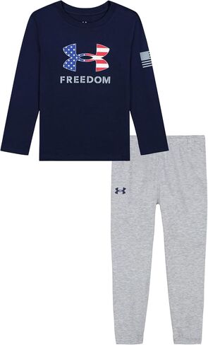Under Armour boys Long Sleeve Shirt and Jogger Set, Durable Stretch and Lightweight in Saudi Arabia