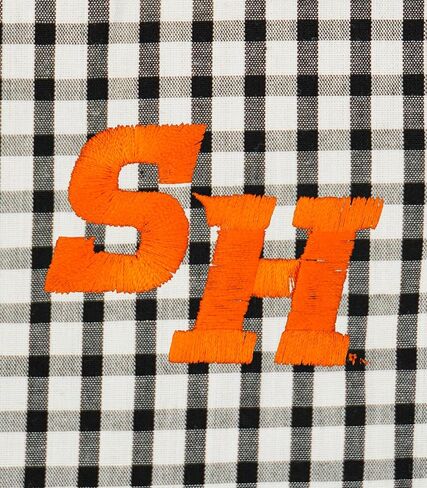 Men's Collegiate Easy-Care Long Sleeve Gingham Check Button Down Shirt, Ohio State Buckeyes, Red, Large in Kuwait