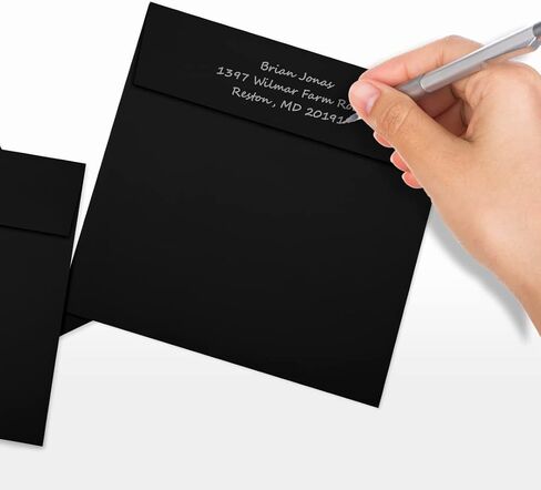 مغلفات دعوة مربعة من LUXPaper | قشر واضغط | 6 1/2 بوصة × 6 1/2 بوصة | شفاف شفاف | 30 رطل. نص | 50 الكمية in Saudi Arabia