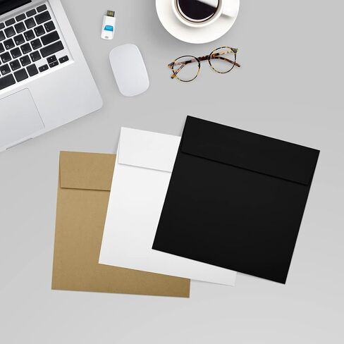 مغلفات دعوة مربعة من LUXPaper | قشر واضغط | 6 1/2 بوصة × 6 1/2 بوصة | شفاف شفاف | 30 رطل. نص | 50 الكمية in Saudi Arabia