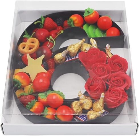 12.5inch Fillable Paper Mache Number Letter Cardboard Cutouts Charcuterie Board Food Sweet Cupcake Tray Party Decorative Box (Letter D, White), KAFU01 in Saudi Arabia