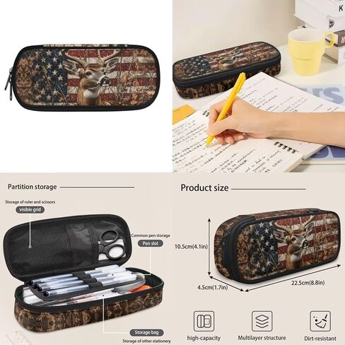 American Falg Boys Backpack with Lunch Box Camo Deer Kids Bookbags for 6th Grade Girls 6-8/8-10/8-12 Elementary School Book Bag Lunch Bag Hunting 15 inch Back Pack Lunchbox Pencil Case Set in Kuwait