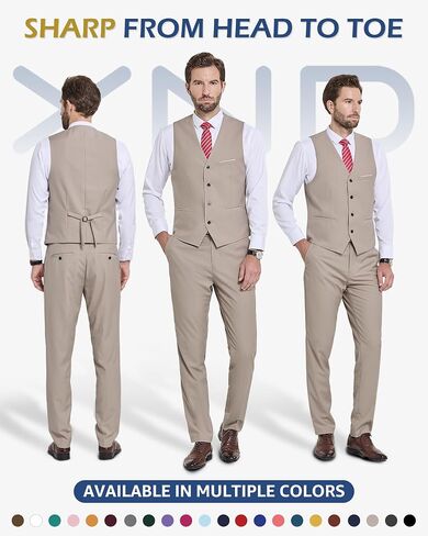 YND Men's 2-Piece Suit, Vest Pants Set for Men, Classic Waistcoat with Tie for Business, Wedding, Prom, Homecoming in Saudi Arabia