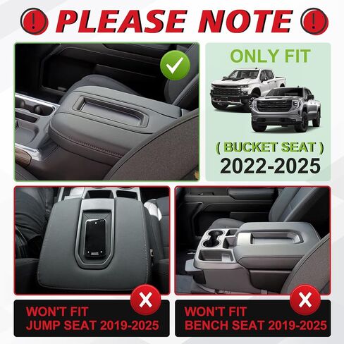 Muslogy Center Console Cover Armrest Pad Compatible with Ford Ranger 2024 XL XLT Lariat Raptor Accessories Armrest Cushion Arm Rest Box Lid Cover Protector Anti-Scratch Vegan Leather Extra Soft in Saudi Arabia