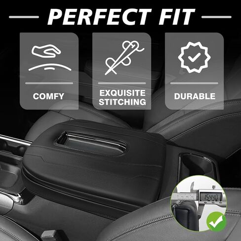 Muslogy Center Console Cover Armrest Pad Compatible with Ford Ranger 2024 XL XLT Lariat Raptor Accessories Armrest Cushion Arm Rest Box Lid Cover Protector Anti-Scratch Vegan Leather Extra Soft in Saudi Arabia