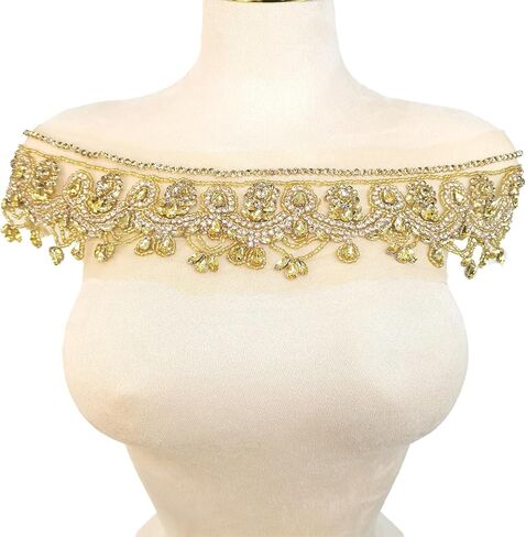 Handmade Rhinestone lace DIY Applique Beaded Crystal Patches Trim Patches for Dress Clothes Accessories(S4-Silver) in Kuwait