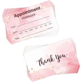 240PCS Appointment reminder cards Pink ink style for Business Hair Salon Dental Office Nail Spa Massage Dog Grooming Restaurant Supplies 3.54x2inch