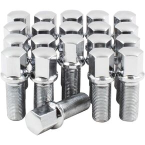 Wheel Accessories Parts Set of 20 Chrome M15x1.25 Lug Bolts Ball Seat with 17mm Hex, 33mm Thread Length Wheel Lug Bolt for Aftermarket Wheels- Fits 2019-2021 Mercedes GLE350, GLE450, GLE580