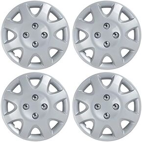 BDK KT-895- AMZKING Hubcaps Wheel,14" Silver Replica Cover, OEM Factory Replacement (4 Pieces)