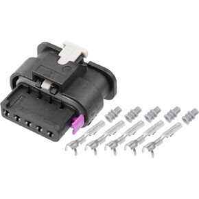 uxcell 1 Set 5 Pin No.4F0973705 Mass Air Flow MAF Connector Adapter Plug Clip Kit Replacement for VW for Audi