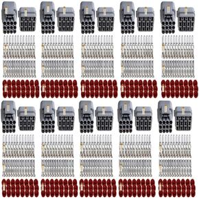 Lsgoodcare 6Pcs 12 Pin Way Waterproof Electrical Connector Plug with Nylon Housing Terminal Sockets Male Female with 18Awg 5.9In Cable for Car Auto