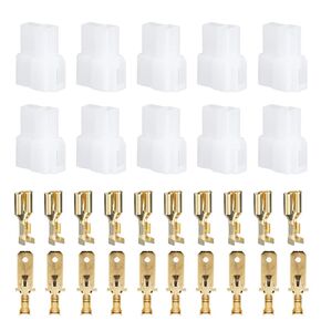 Yctze Electrical Automotive Wire Connector, T-Type 2 Pin Power Plug Male Female Socket Plug and Terminals Kit Fit for Kenwood FT-7800R, FT-8800R, FT-8900R