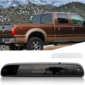 AUTOXBERT 3rd Brake Light for 1993-2011 Ford Ranger/ 1999-2016 Ford F250 F350 F450 F550 Super DutyWaterproof LED High Mount Stop Third Brake Light (Black Housing Clear Lens)