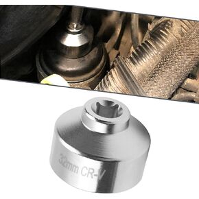 Pack-1 Car Filter Wrench, Oil Pan Removal Tool, 1.25 Inches Socket Wrench, Automotive Repair Part Kit, Compatible with Ecotec, TDI, VW, GM, Audi, BMW, Polaris (Silver)