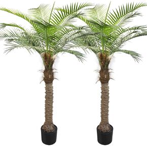 Artificial Trees Artificial ​Palm Tree Artificial Plants for Home Decor Indoors and Outdoors Patio Porch 5.6FT Sago Palm Fake Plants Tall Artificial Plants (2Pack) in Kuwait