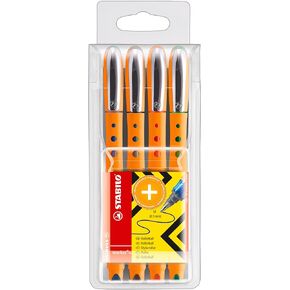 STABILO Rollerball worker+ Fine - Wallet of 4 - Assorted Colors