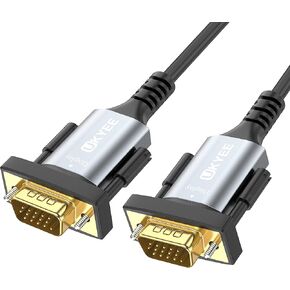 كابل VGA إلى VGA بطول 6 أقدام، وكابل شاشة 15 دبوسًا بدقة 1080 بكسل عالية الدقة مع سلك ذكر إلى ذكر مطلي بالذهب لجهاز الكمبيوتر المحمول وجهاز العرض التلفزيوني [غلاف من الألومنيوم] in Kuwait
