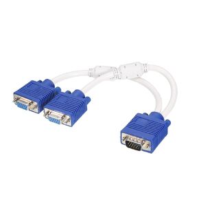 MECCANIXITY VGA Splitter Cable, VGA 2 Female to VGA 1 Male Cable with Ring Adapter Monitor Converter Video Cable for Projector