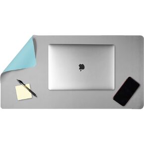 Ilyapa Office Desk Pad, Dual Sided Blush & Mauve Desk Mat - 47 x 23" Inch Leather Style Full Desk Mouse Pad, Easy Clean Non Slip Computer Desk Mat for Home or Office (47 x 23" Inch, Blush/Mauve)