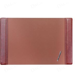 Dacasso Mocha Leather Side-Rail Desk Pad/Desk Protector, 38" x 24", Brown, PR-3025