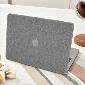 Compatible with MacBook Air 13 inch Case,2018-2020Release(A2337 M1 A2179 A1932) with Touch ID & 2 Pack Keyboard Protectors,Faux Skin Plush Laptop Hard Shell（Beige Plush）