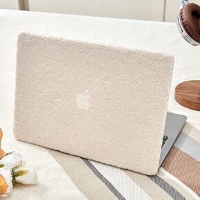 Compatible with MacBook Air 13 inch Case,2018-2020Release(A2337 M1 A2179 A1932) with Touch ID & 2 Pack Keyboard Protectors,Faux Skin Plush Laptop Hard Shell（Beige Plush） in Saudi Arabia