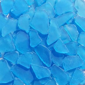 Sea Glass for Crafts - 14oz Frosted Seaglass Pieces - Vase Filler and Aquarium Ornament, DIY Craft Supplies for Art, Beach Weddings, and Home Decor (Blue, Aqua Green, White)