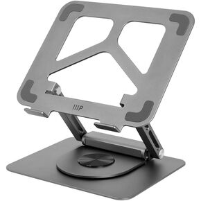 Monoprice 6-in-1 Z-Fold Laptop Stand and Detachable USB-C Docking Station with 4K HDMI, 360° Rotating Base, RJ45 Gigabit Ethernet, Up to 5Gbps Transfer Rate