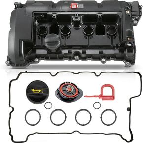 A-Premium Engine Valve Cover Kit, with Oil Filler Cap, Compatible with Mini Cooper 2007-2015, Cooper Paceman 2013-2016, Cooper Countryman 2011-2016, L4 1.6L (N16B16A N12B16A), 11127646554